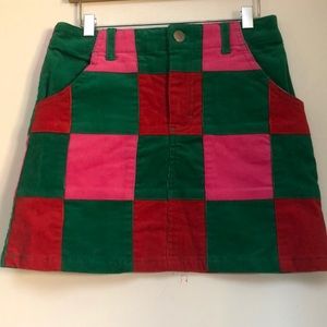 Girls corduroy patchwork skirt. Size 7.